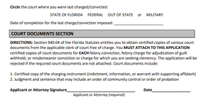 Clemency Application (Florida)