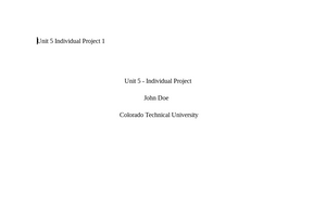 UNIT 5 - INDIVIDUAL PROJECT (SAMPLE DOC - COLLEGE)