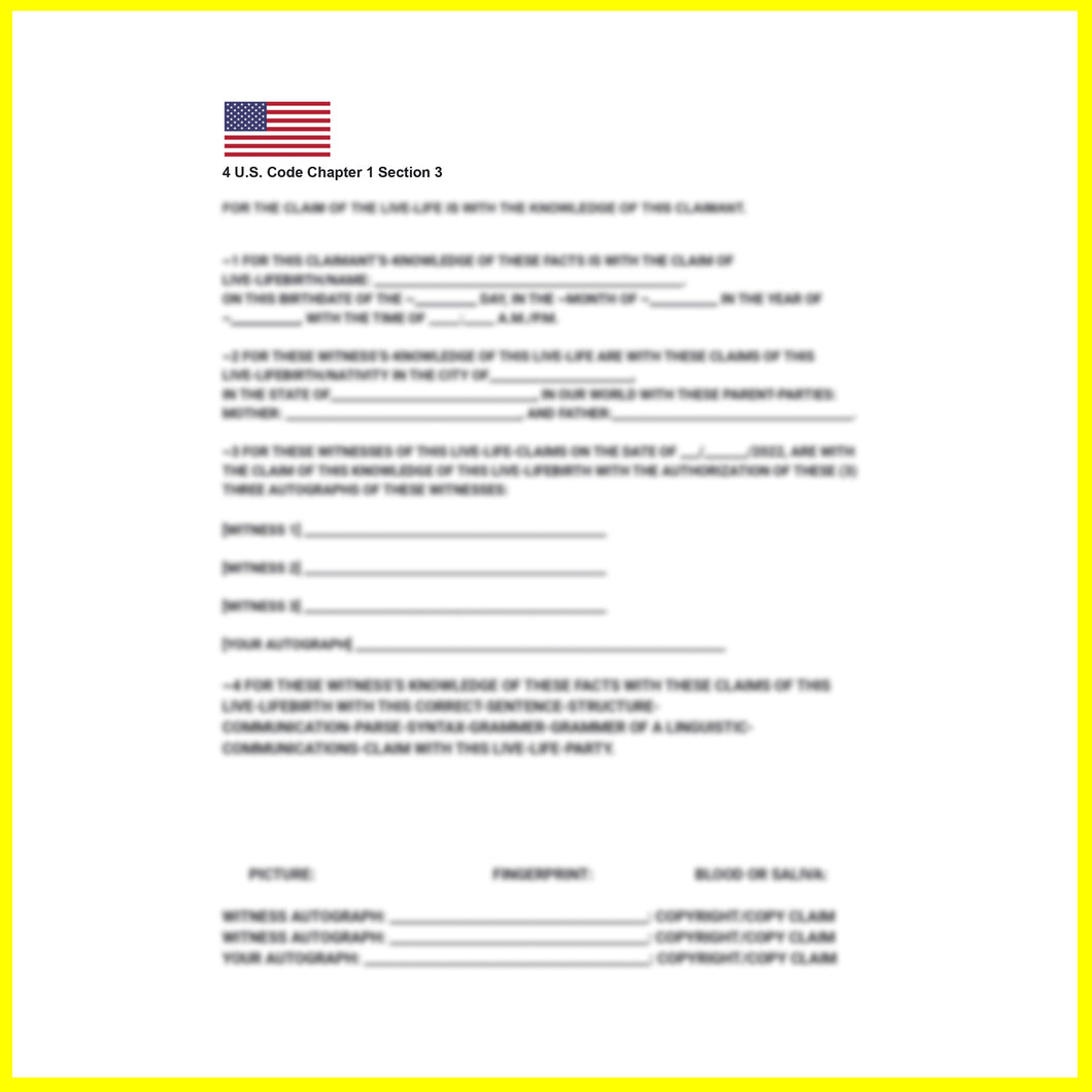 LIVE LIFE CLAIM SAMPLE DOCUMENT (BLANK/U.S.)