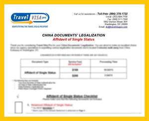 CHINA LEGALIZATION FOR SINGLE STATUS