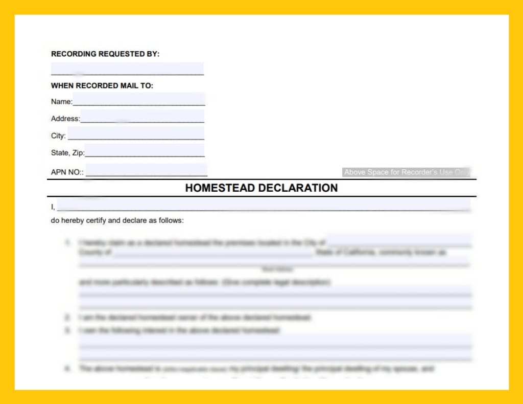 HOMESTEAD DECLARATION