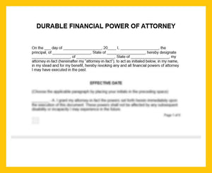 Durable Financial Power of Attorney Form