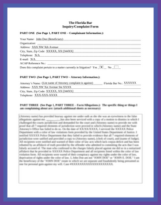 Sample John Doe ACAP Complaint Form (Lawyer Complaint)