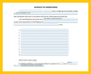 AFFIDAVIT OF UNDERTAKING (BLANK)