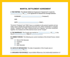 MARITAL SETTLEMENT AGREEMENT