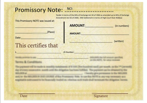 Promissory Note March 2013 - MT generic