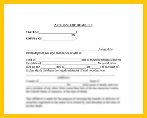 AFFIDAVIT OF DOMICILE