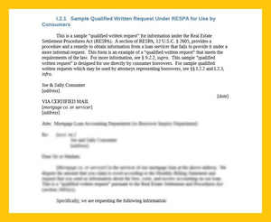 Sample Qualified Written Request Letter