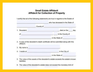 Small Estate Affidavit for Collection of Property