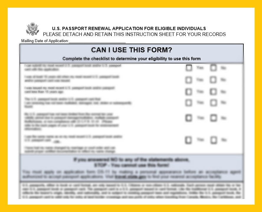 DS-82 U.S. Passport Renewal Application for Eligible Individuals