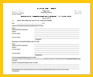 (BANK OF CHINA LIMITED) APPLICATION FOR BANK GUARANTEE/STANDBY LETTER OF CREDIT