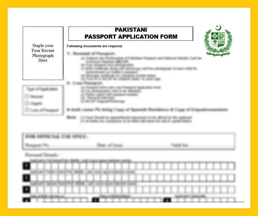 Pakistan Passport Application