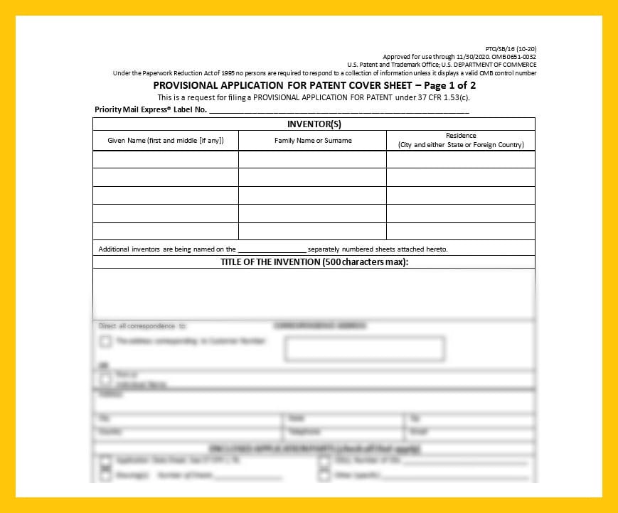 Provisional Application for Patent